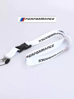 Car Key Lanyard Key Chain IDENTITY Card Holder Neck Strap For BMW m performance Accessories white