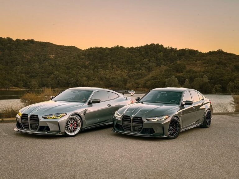 BMW M3 + M4 G80 WHITE DRL + YELLOW DRL Sunset