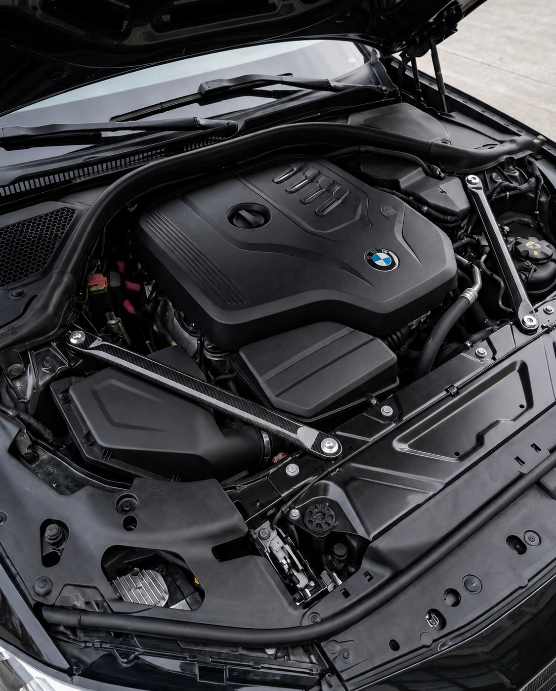 BMW G42 Carbon Fiber Engine Bay Reinforcement Braces
